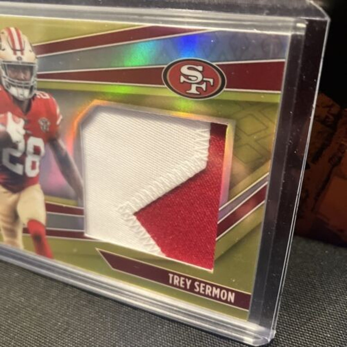 Trey Sermon 2021 Phoenix Rookie Jumbo 2 Color Patch PRIME YELLOW /50 SSP 49ers