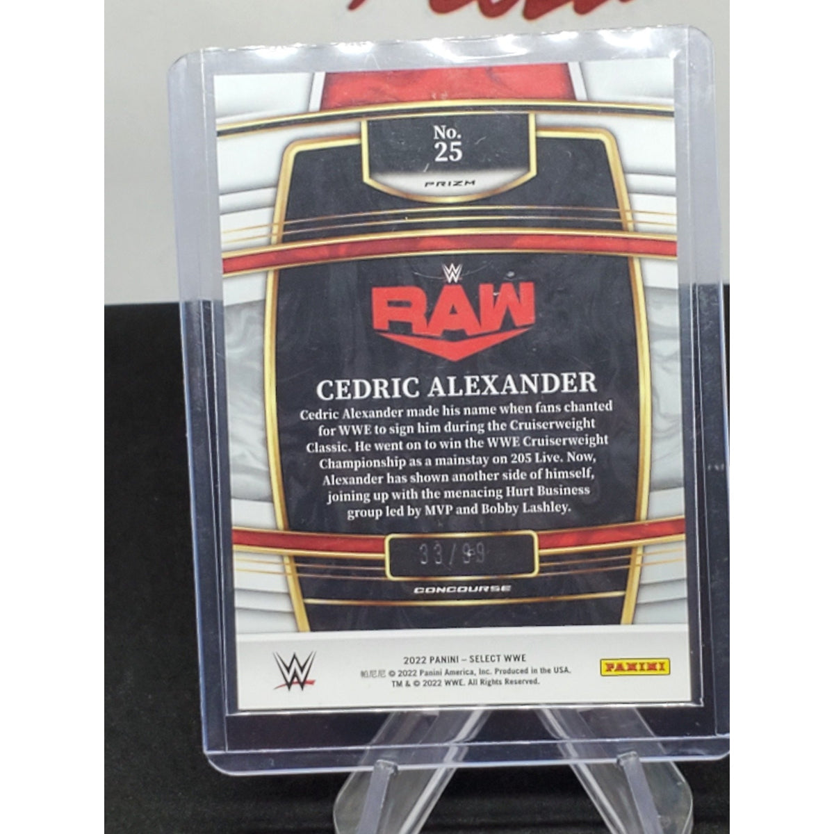 2022 Panini Select WWE White Prizm /99 Parallel #25 Cedric ALEXANDER