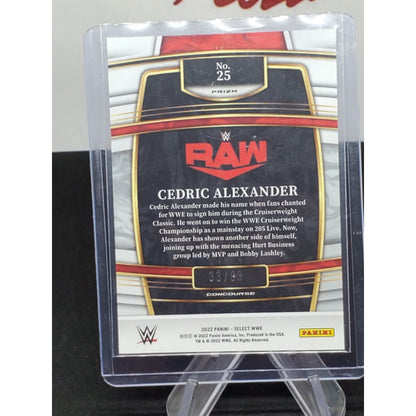 2022 Panini Select WWE White Prizm /99 Parallel #25 Cedric ALEXANDER