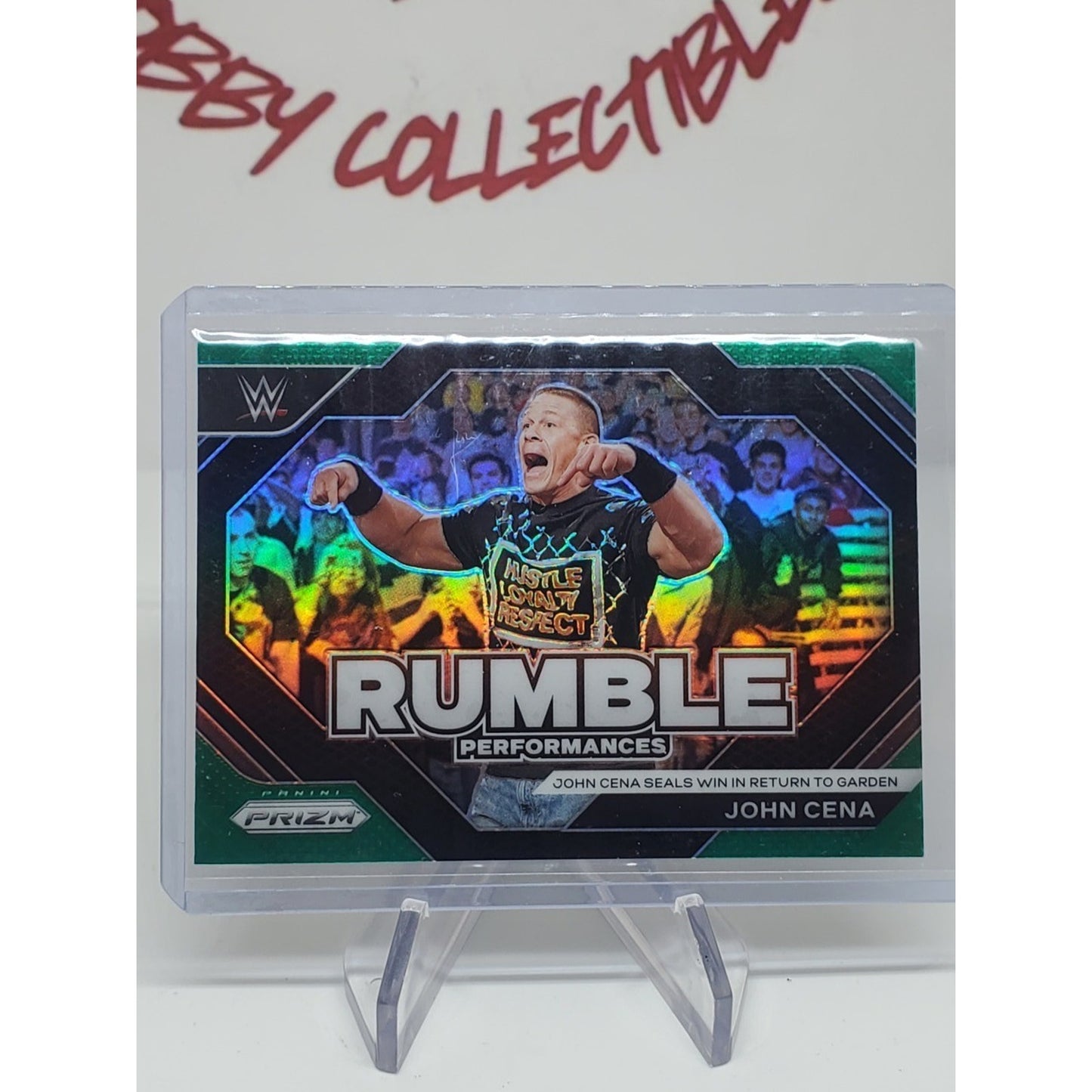 2024 Panini Prizm WWE - Rumble Performances John Cena #19 Green Prizm