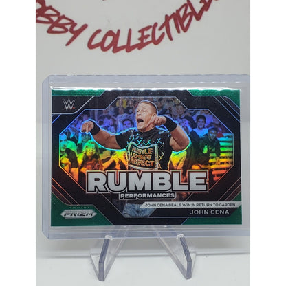 2024 Panini Prizm WWE - Rumble Performances John Cena #19 Green Prizm