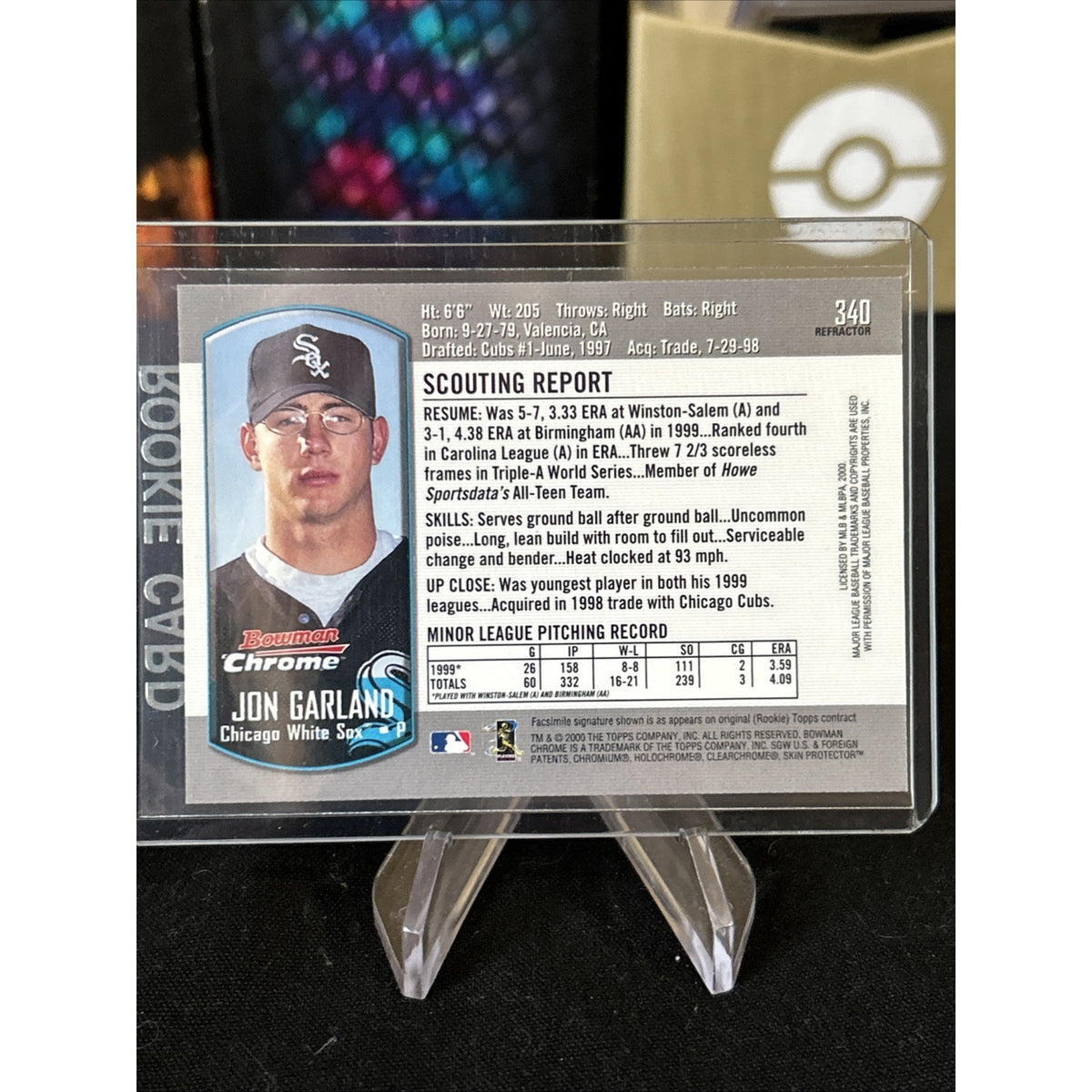 2000 Bowman Chrome Refractor Jon Garland #340 / Rookie Card / Looks Mint