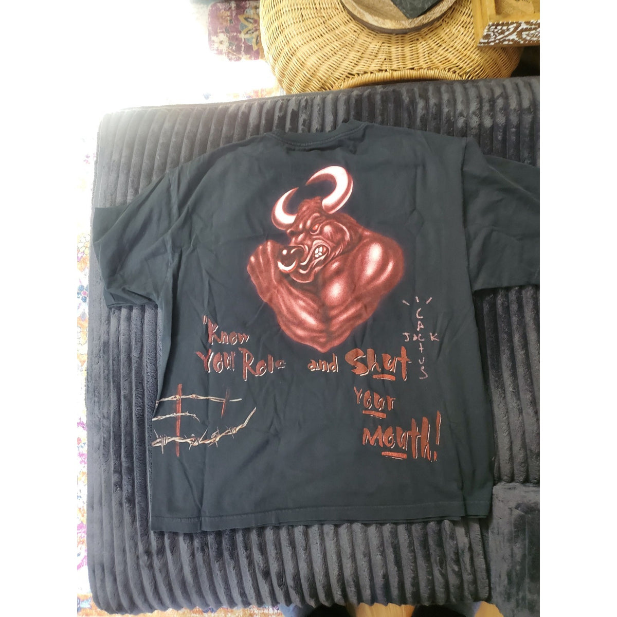 Size XL - Travis Scott X WWE The Rock WrestleMania 41 Tee Cactus Jack IN HAND