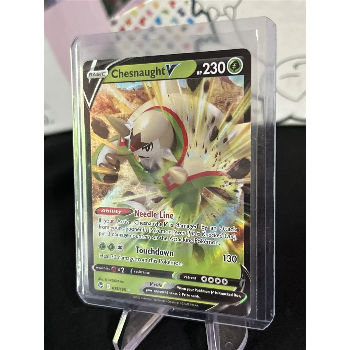 Pokémon TCG Chesnaught V Silver Tempest 015/195 Holo Ultra Rare
