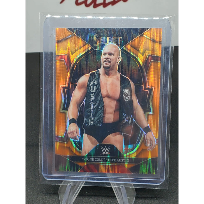 2023 WWE Panini Select "Stone Cold" Steve Austin Orange Flash Concourse #37