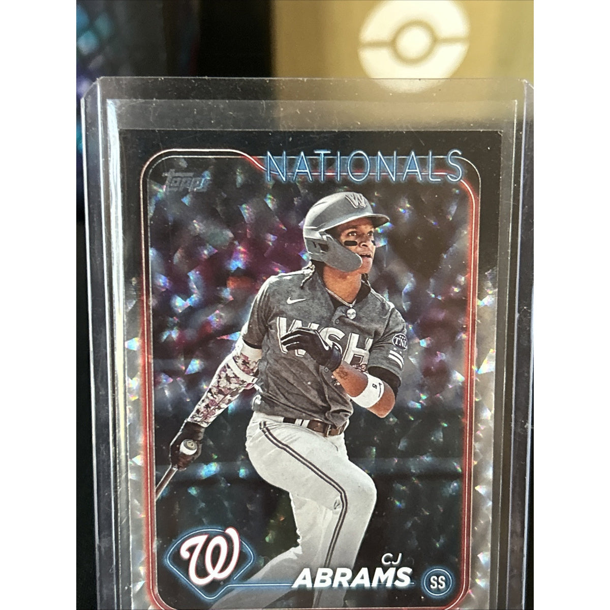2024 Topps Series 1 #37 CJ Abrams Silver Crackle Foil Parallel / Pack Fresh New