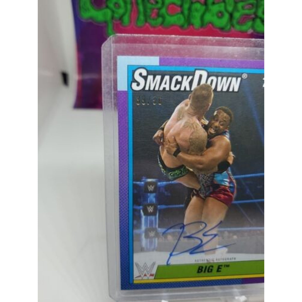 2021 Topps Heritage WWE Big E On-Card Auto #39/50 SP