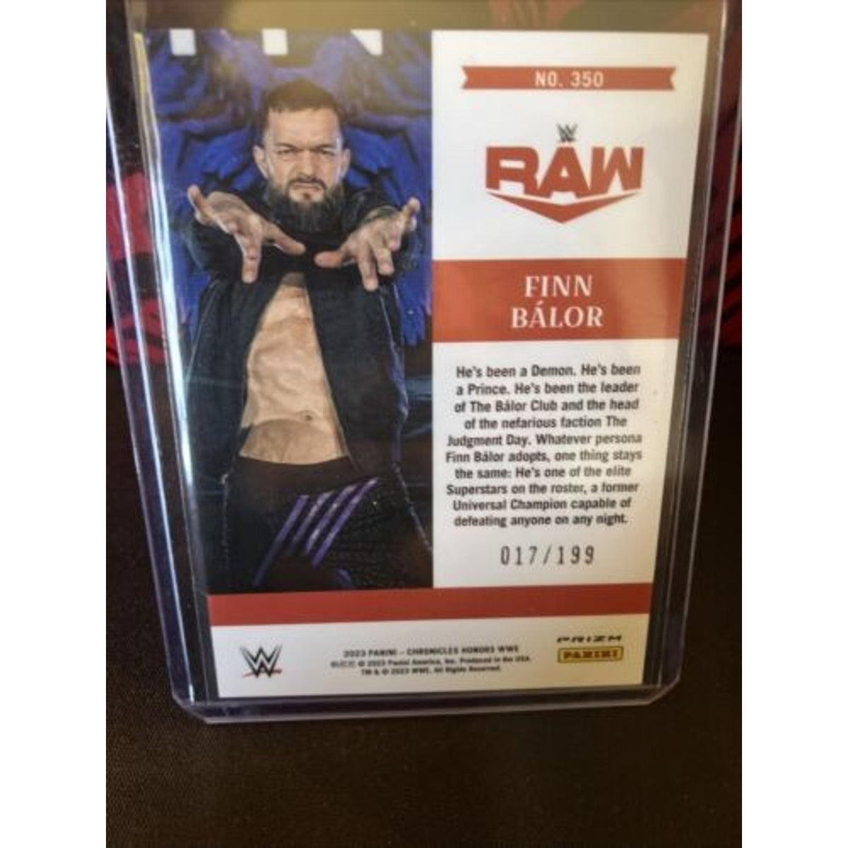 FInn Balor 2023 Panini Chronicles WWE HONORS PINK PRIZM SP /199 - Pack Fresh New