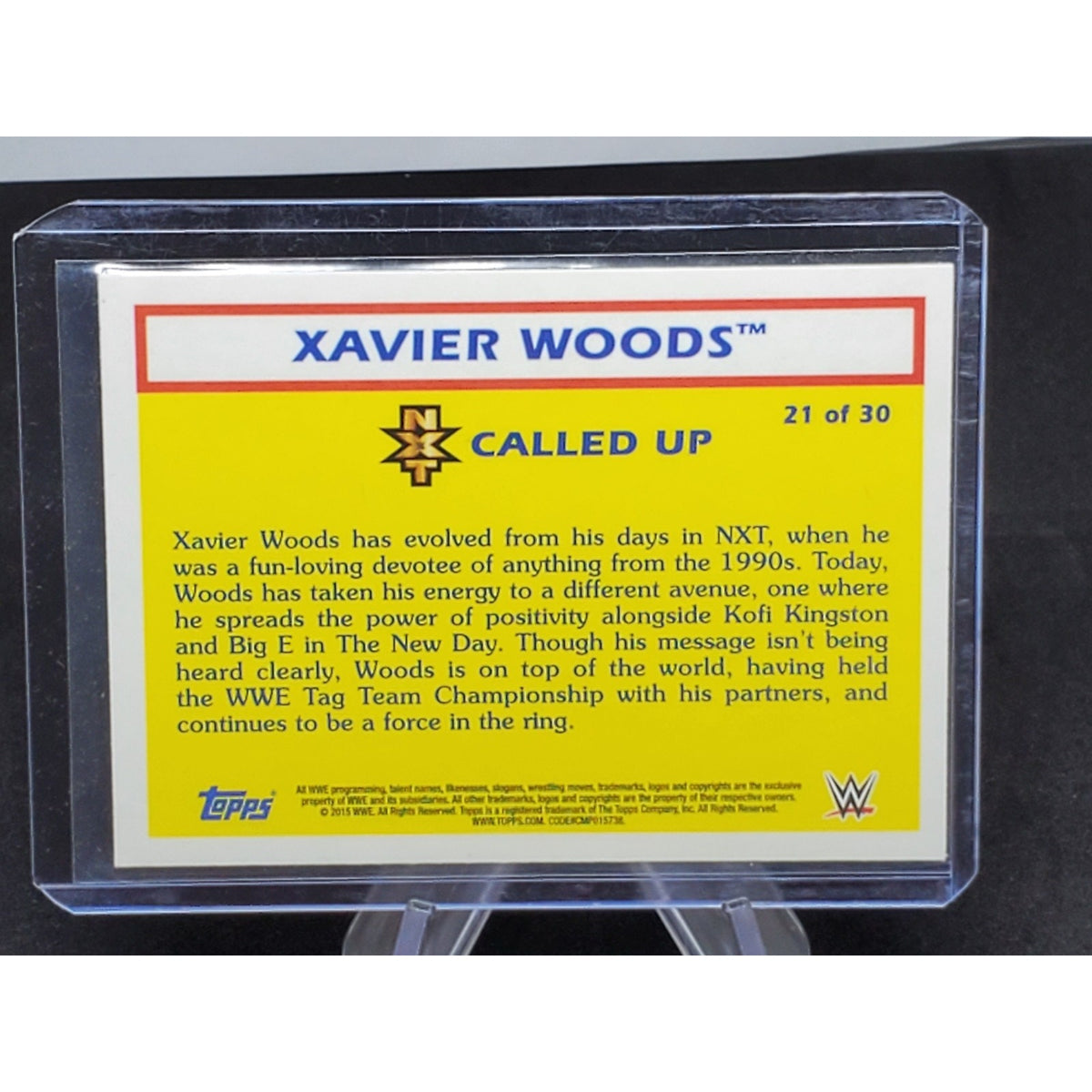 Xavier Woods #21 2015 Topps WWE Heritage WWE NXT Called Up