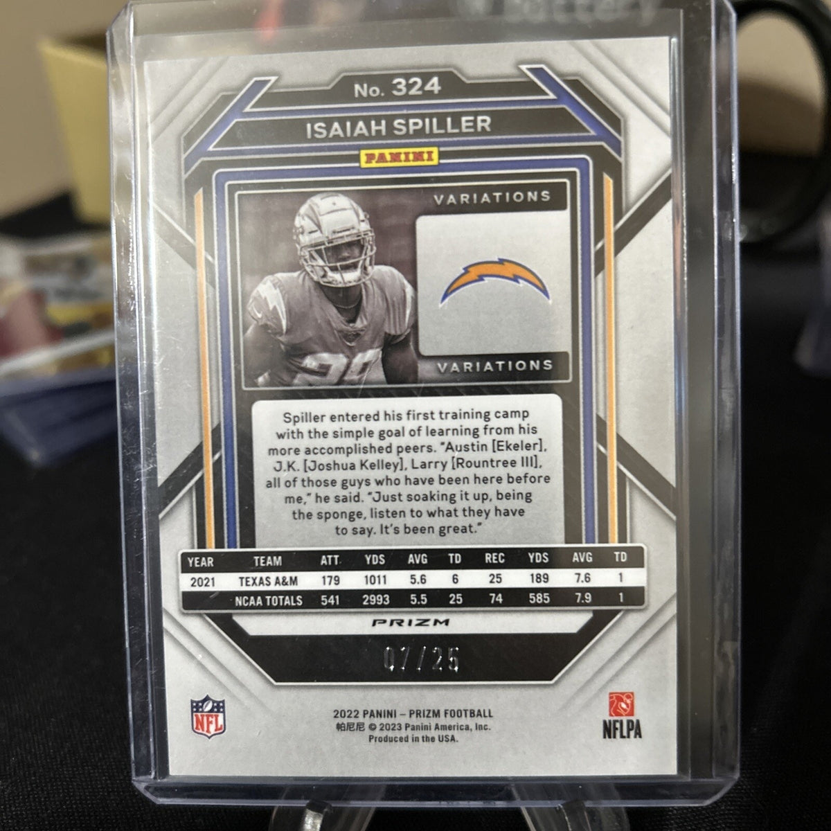 ISAIAH SPILLER 2022 Panini Prizm RC Rookie Mojo Variation /25 - Pack Fresh Mint