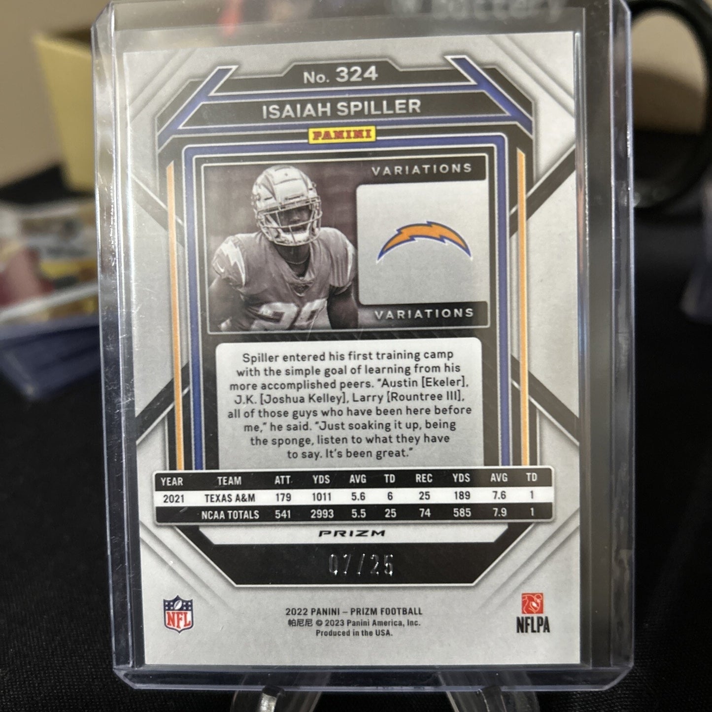 ISAIAH SPILLER 2022 Panini Prizm RC Rookie Mojo Variation /25 - Pack Fresh Mint