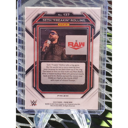 2023 Panini Prizm WWE Seth "Freakin" Rollins Cracked Ice Parallel #137