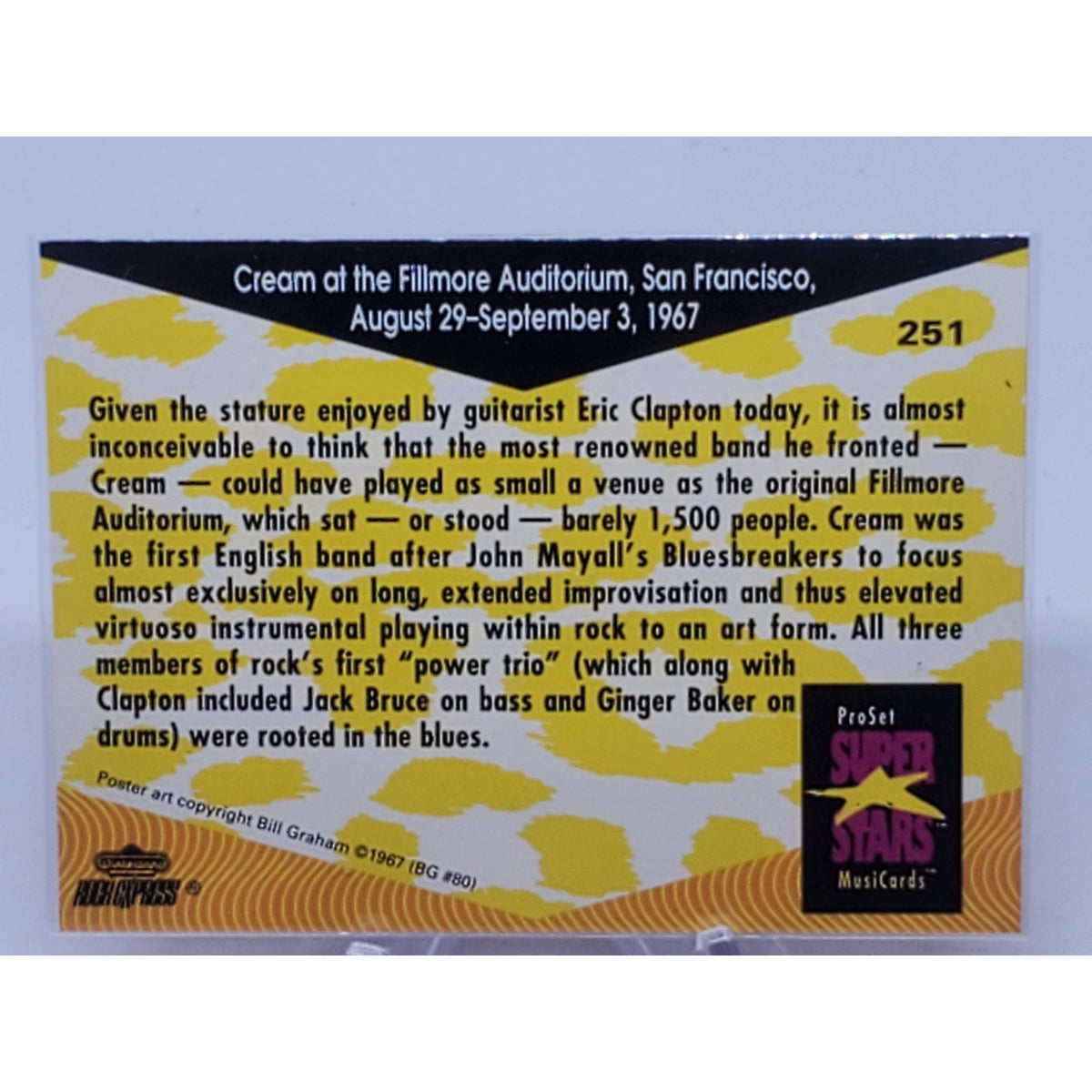 CREAM 1991 Pro Set Super Stars Historic Concerts #251.
