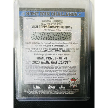 2022 Topps Series 1 Aaron Judge #HRC-6 Home Run Challenge (Unscratched) Pack New