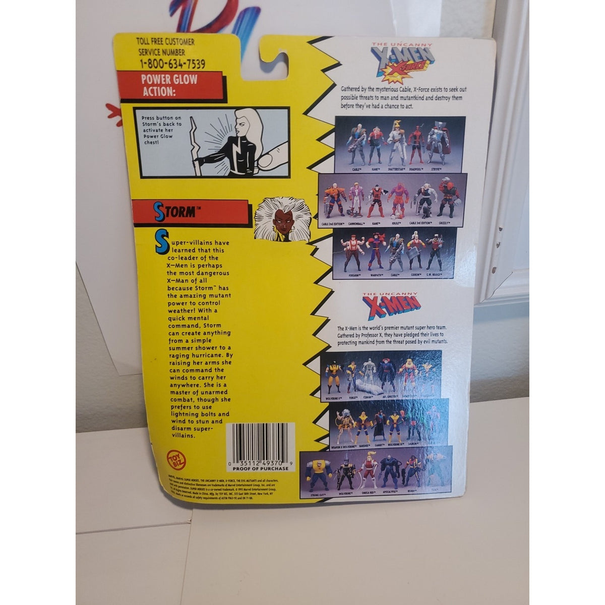 ToyBiz Marvel X-Men Storm Power Glow 1993 Gray 5" Vintage Action Figure New