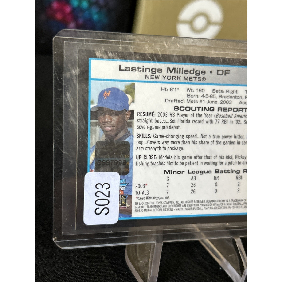 2004 Bowman Chrome #343 Lastings Milledge AUTO BLACK REFRACTOR METS / FIRST YEAR
