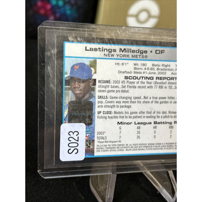 2004 Bowman Chrome #343 Lastings Milledge AUTO BLACK REFRACTOR METS / FIRST YEAR