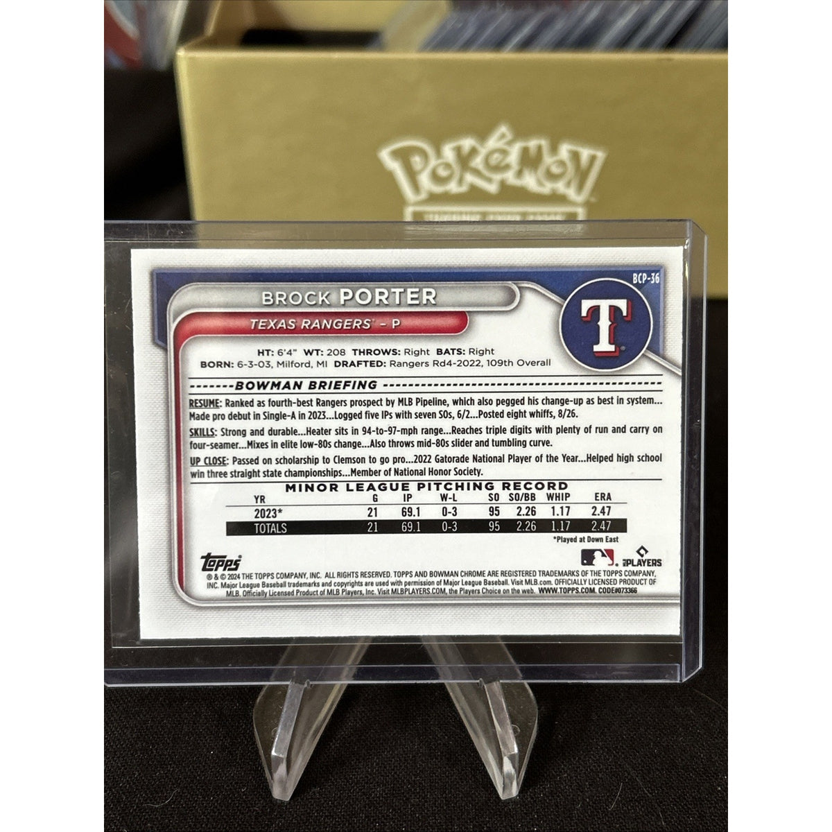 2024 Bowman Mega Brock Porter /299 - Pink - Pack Fresh New
