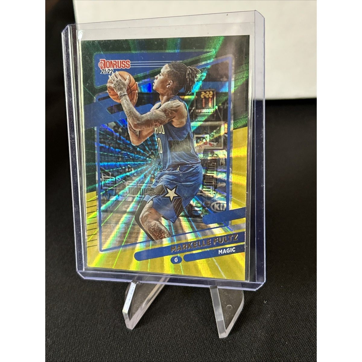 2021-22 Donruss Holo Green and Yellow Laser #151 Markelle Fultz Orlando Magic