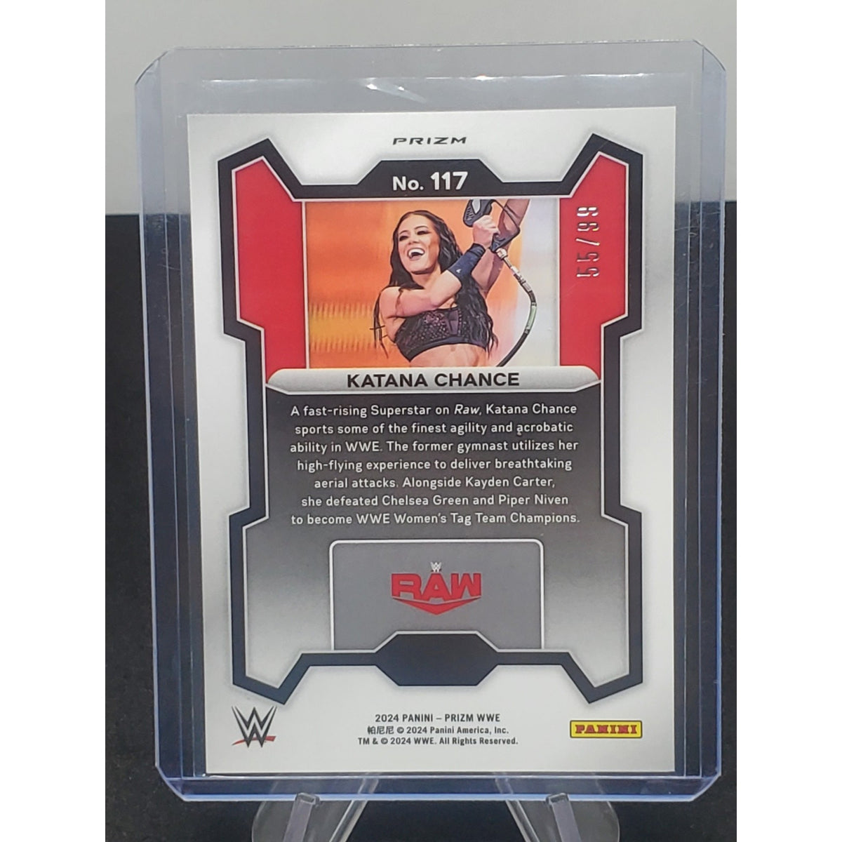 2024 Panini Prizm WWE Katana Chance Orange Prizm 55/99 #117