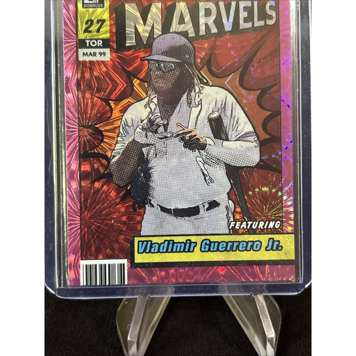 Vladimir Guerrero Jr 2022 Donruss #M-7 “MARVELS” PINK FIREWORKS - Pack Fresh New