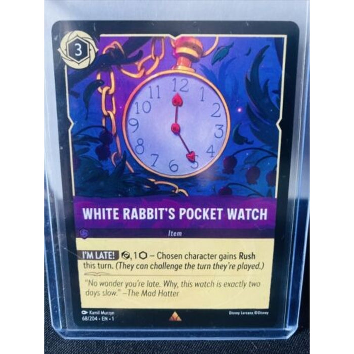 Disney Lorcana - White Rabbit’s Pocket Watch RARE Non Foil 68/204 - Pack Fresh