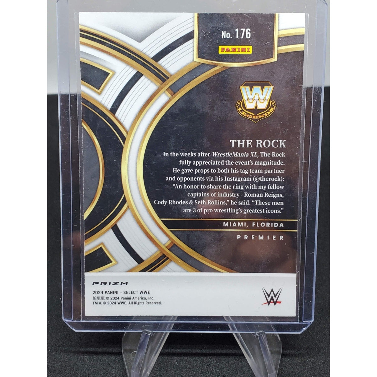 2024 Panini Select WWE - Premier Level The Rock Silver Prizm Parallel #176