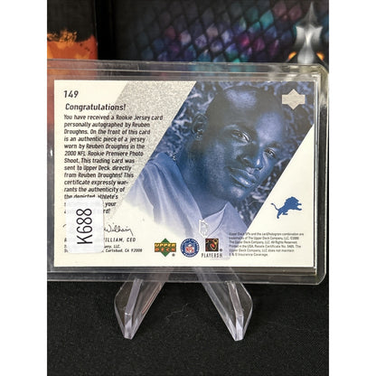 F72090 2000 SPx #149 Reuben Droughns JERSEY AUTO /2000 LIONS RC