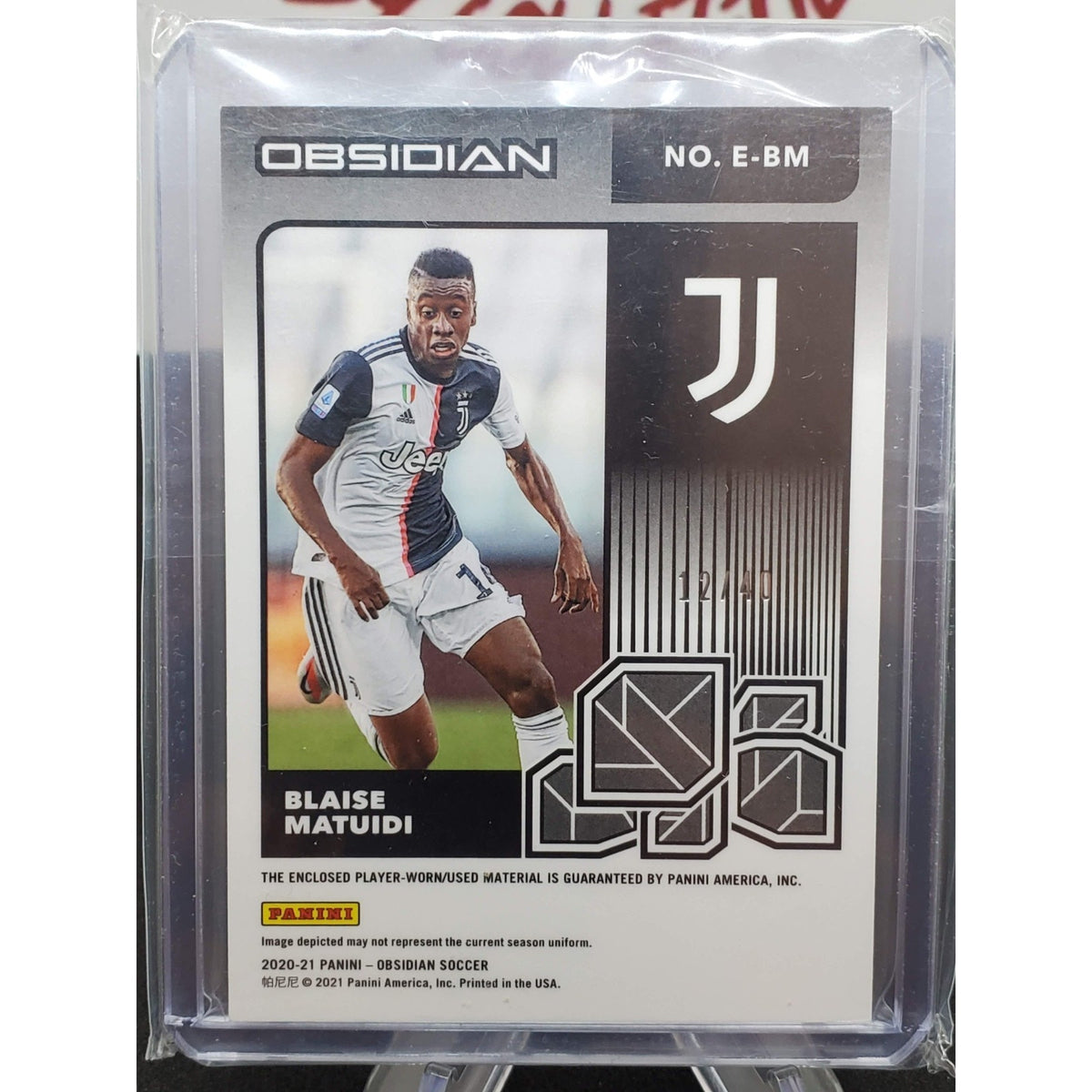 2020-21 Panini Obsidian Blaise Matuidi 12/40 Eruption Jersey Patch Juventus