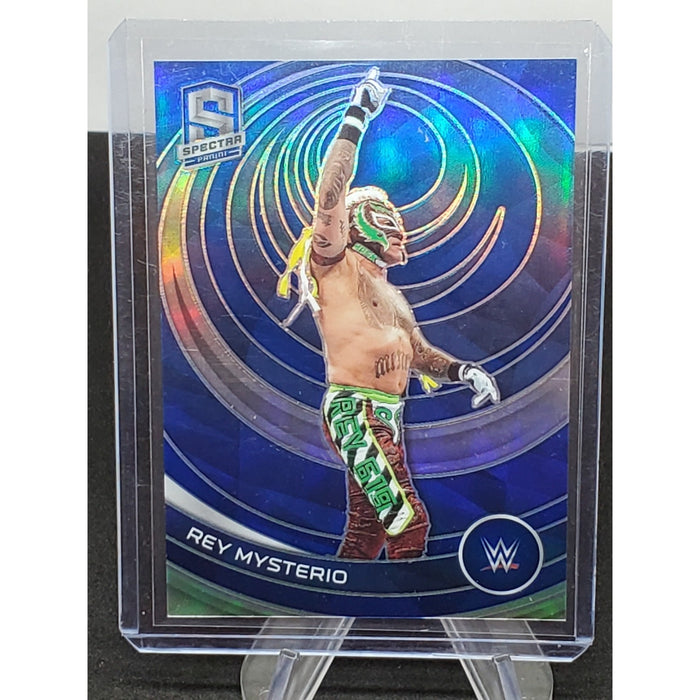 2023 Panini Chronicles WWE REY MYSTERIO #387 Spectra BLUE PRIZM 26/99