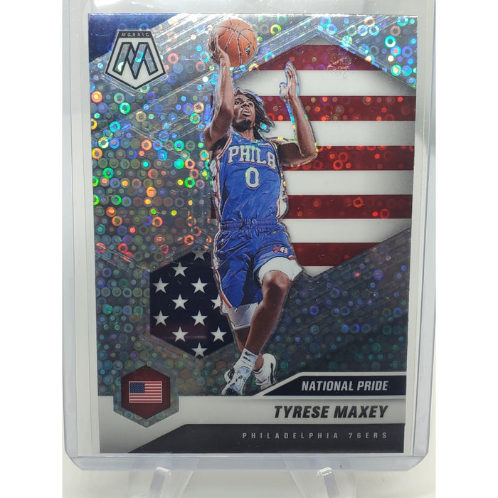 2020-21 Panini Mosaic - National Pride Tyrese Maxey #259 Fast Break Silver Prizm