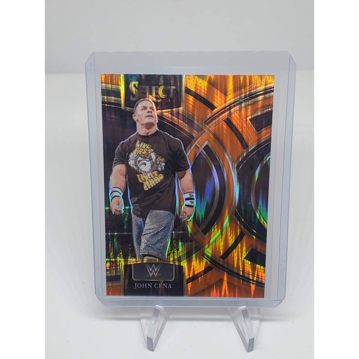 John Cena 2024 Select WWE Premier Level #130 Orange Flash Prizm WWE Legends