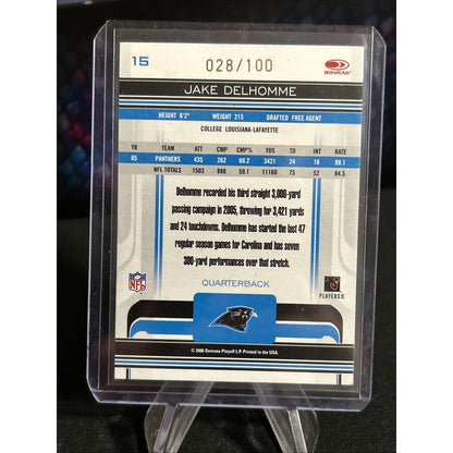 2006 Donruss Gridiron Gear #15 Jake Delhomme Gold Holofoil X's #/100