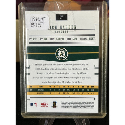 Rich Harden 2005 Donruss Prime Patches Autograph Auto A’s Cubs #57