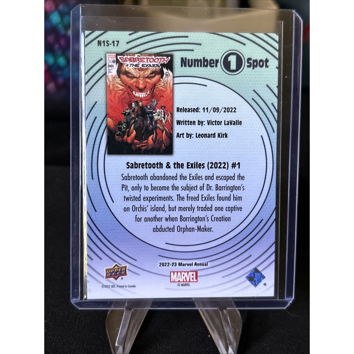 MARVEL ANNUAL 2022-23 NUMBER ONE SPOT CARD #N1S-17 Sabretooth / Pack Fresh New