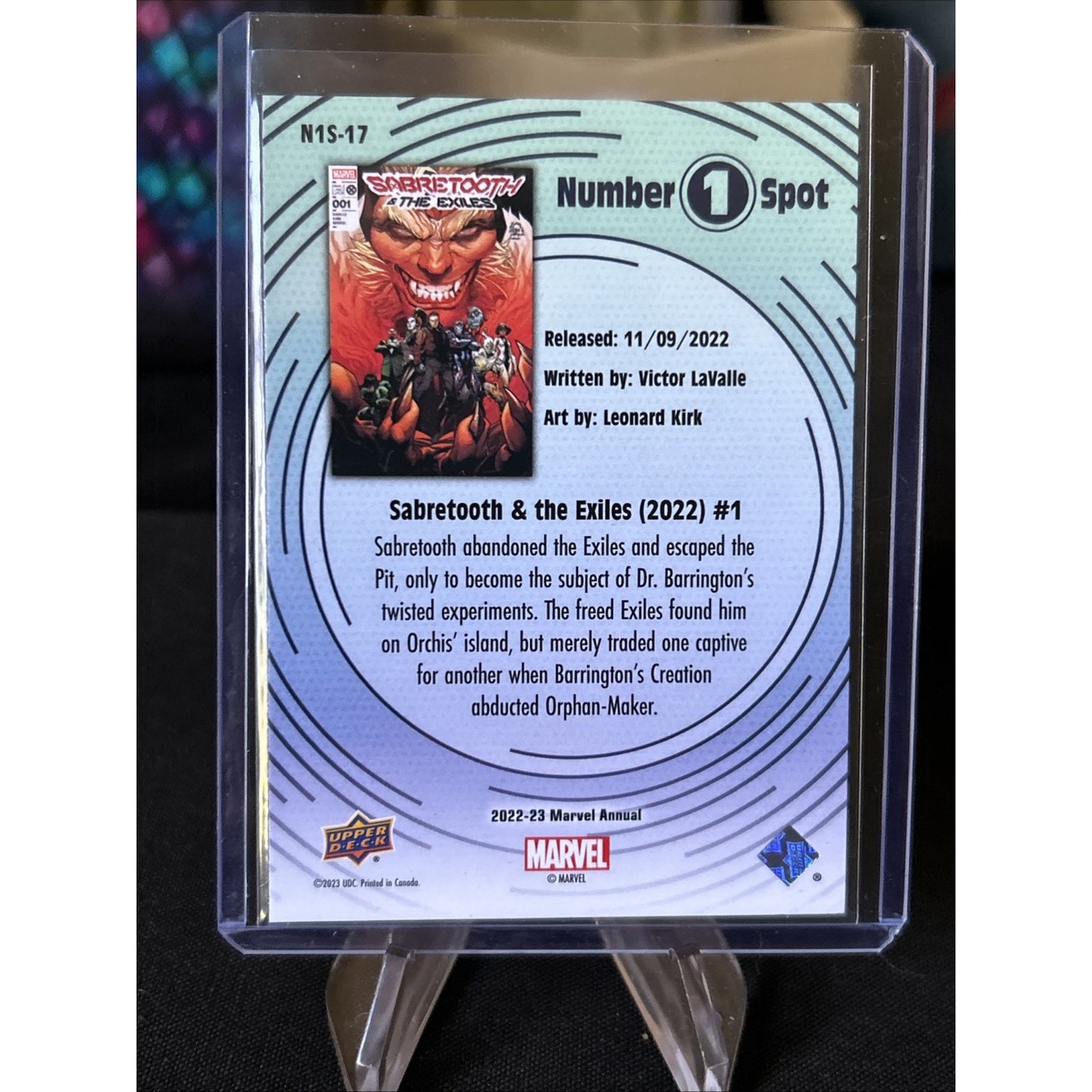 MARVEL ANNUAL 2022-23 NUMBER ONE SPOT CARD #N1S-17 Sabretooth / Pack Fresh New