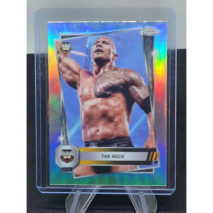 2025 Topps Chrome WWE The Rock Refractor #10 Legend