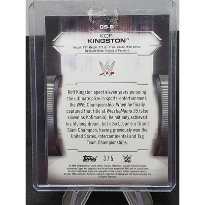 Kofi Kingston 2021 Topps WWE Undisputed Black # /5 GS-8