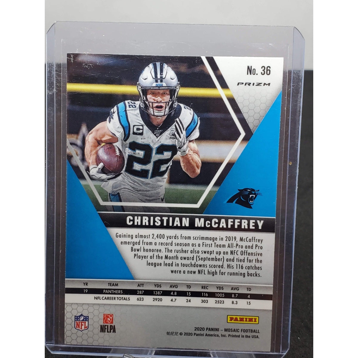 2020 Panini Mosaic - Christian McCaffrey #36 Mosaic Prizm