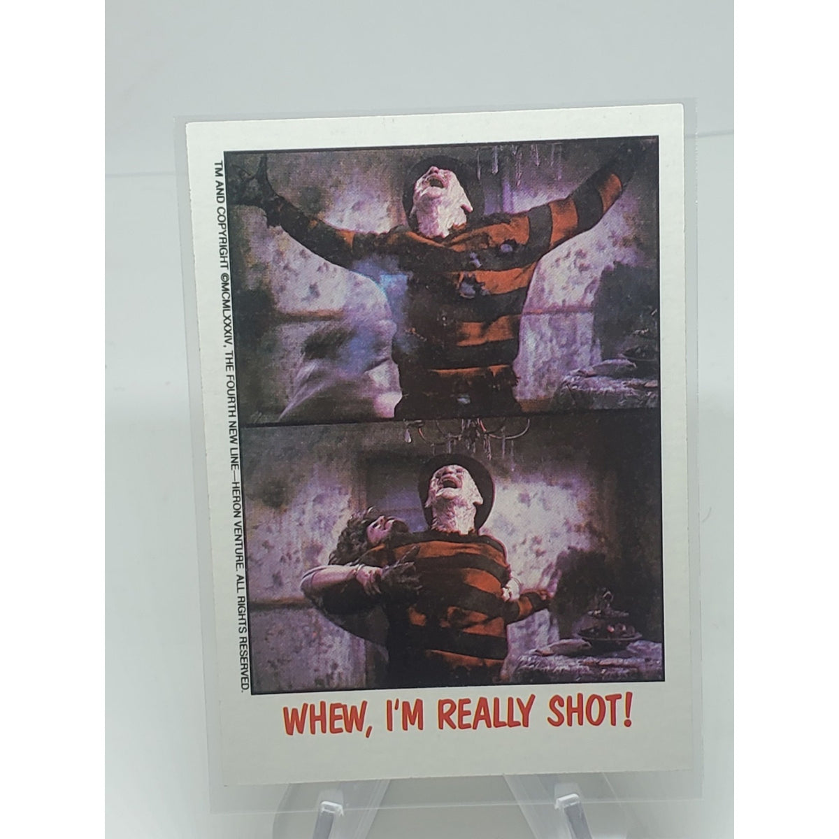 1988 Topps Fright Flicks #61 Whew, I'm Really Shot! Nightmare Elm