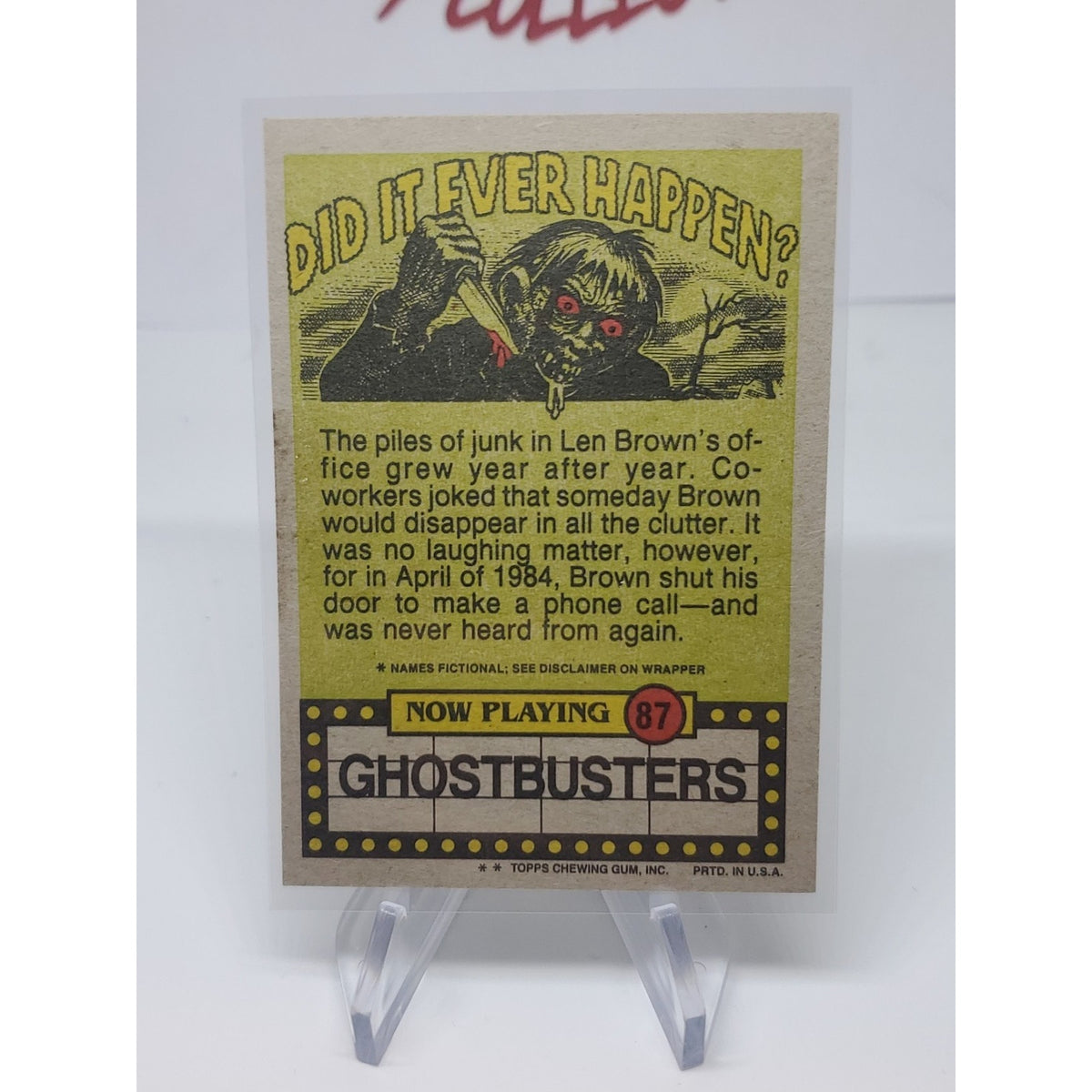 1988 Topps Fright Flicks #87 There's Just Never Enough Pate To Go Around! -
