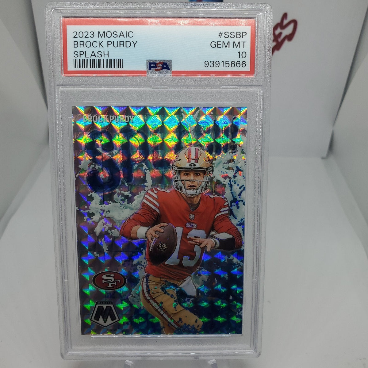 2023 Mosaic Brock Purdy Splash #SS-BP PSA 10 San Francisco 49ERS Low Pop MVP???