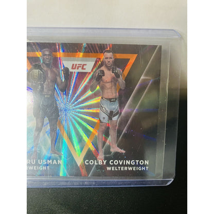 2022 Panini Donruss UFC Duos #4 Kamaru Usman Colby Covington Orange Laser Holo