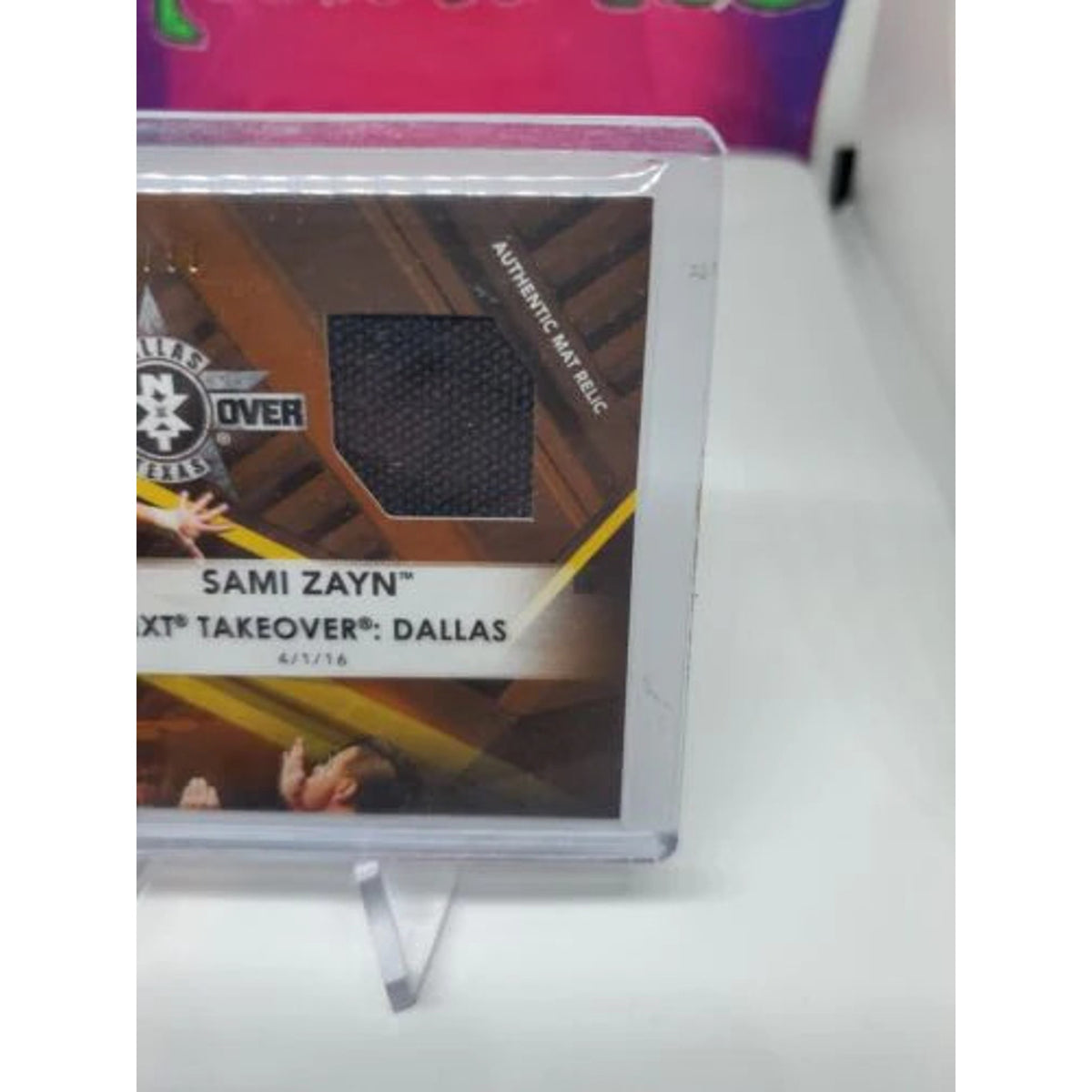 Topps WWE Road to WM Bronze Sami Zayn NXT Takeover Dallas Mat Relic Card #33/99