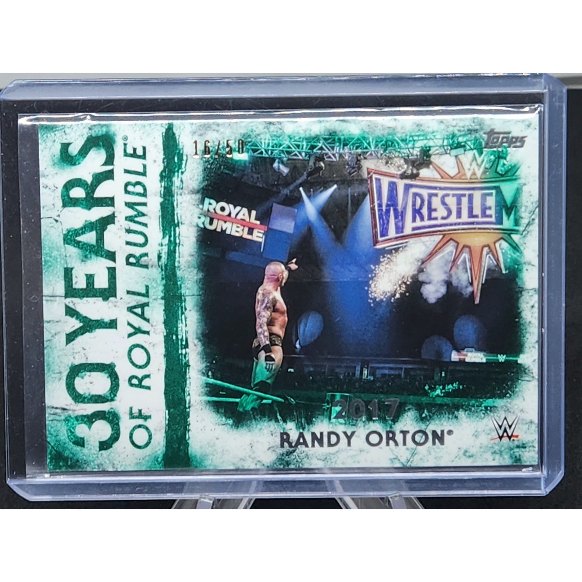 WWE Randy Orton #RR-25 2018 Topps Undisputed Green Parallel Card SN 16/50