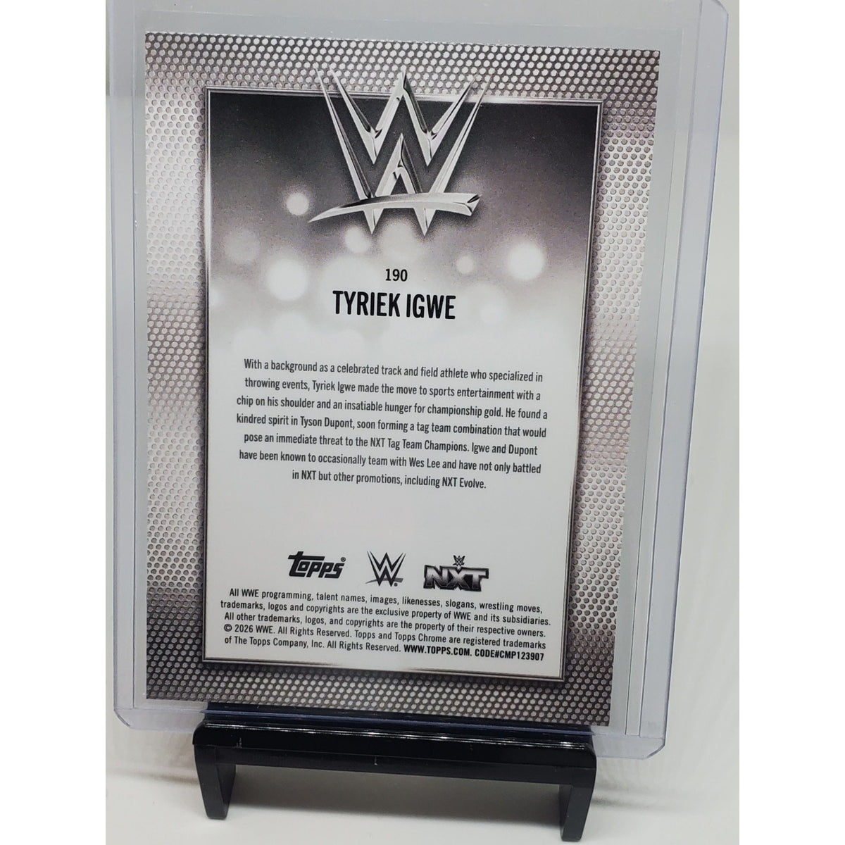 2026 Topps Chrome WWE Tyriek Igwe Diamond Plate Refractor Parallel #190