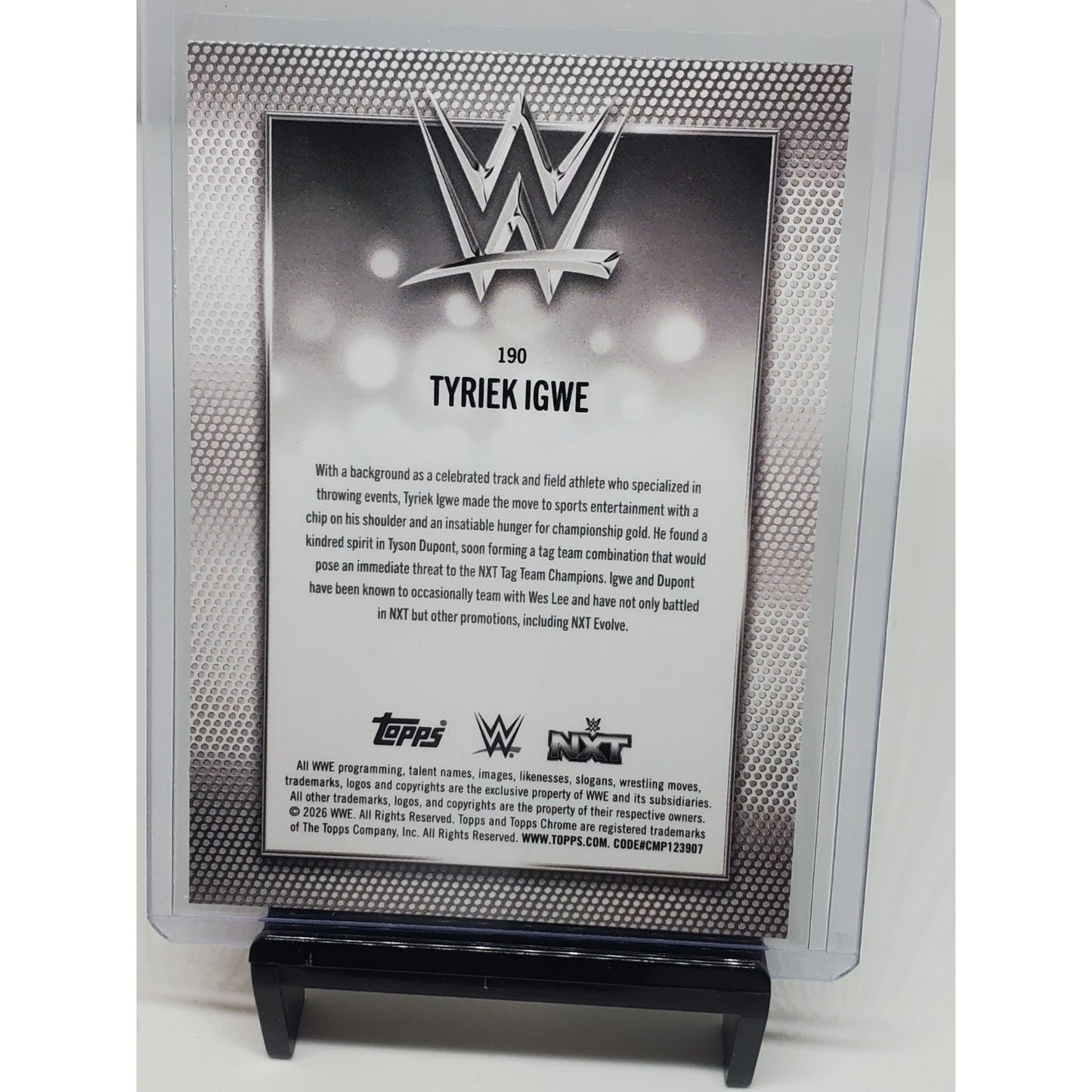 2026 Topps Chrome WWE Tyriek Igwe Diamond Plate Refractor Parallel #190
