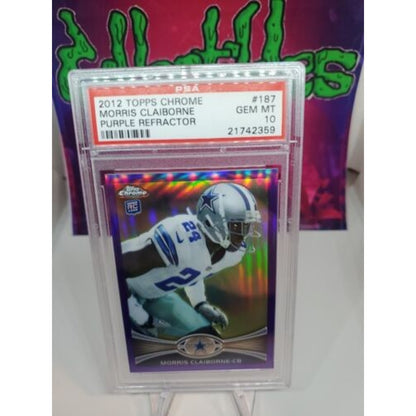 Morris Claiborne 2012 Topps Chrome Rookie Purple Refractor /499 Cowboys PSA 10