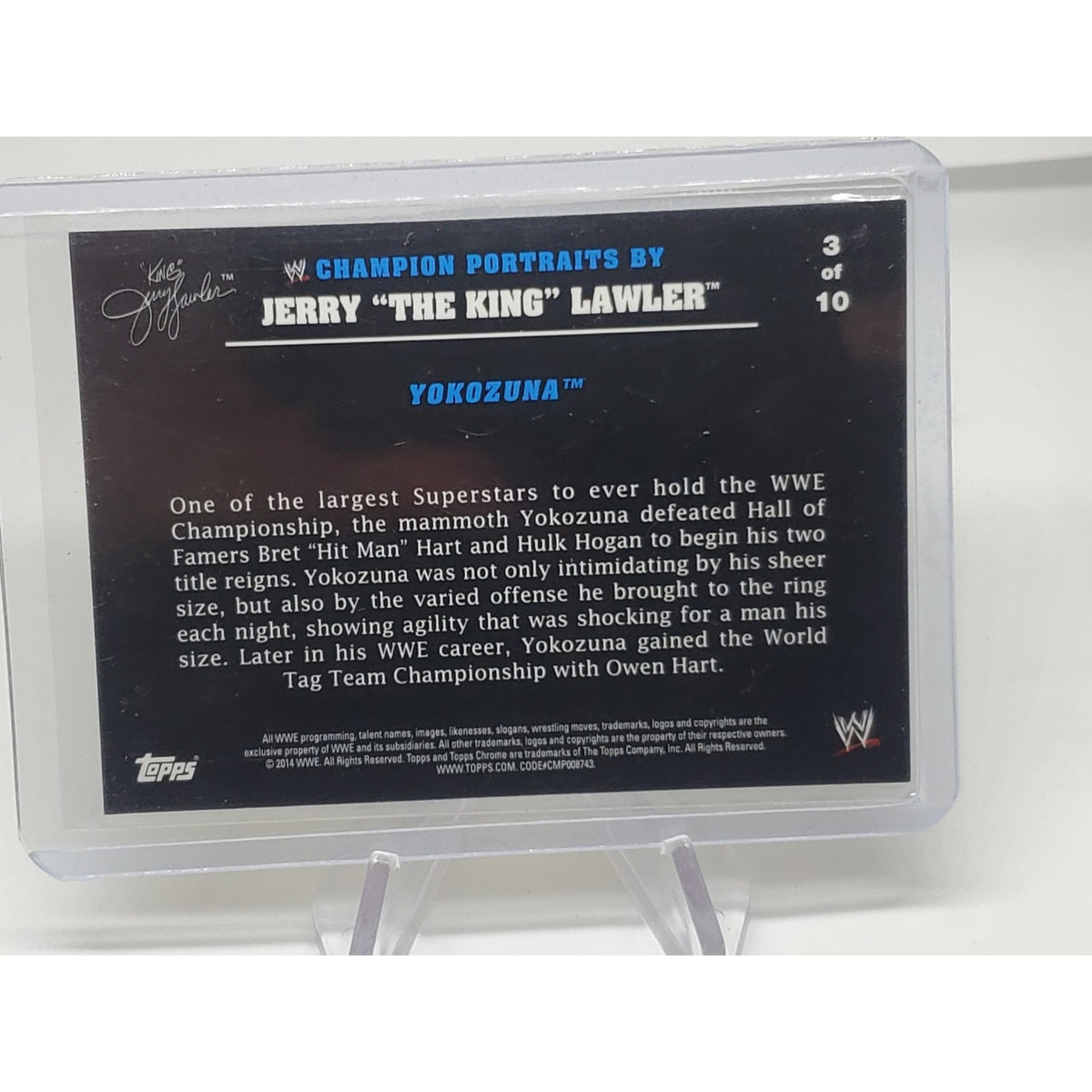 2014 Topps Chrome WWE Jerry Lawler Portraits 3 Out Of 10 Yokozuna