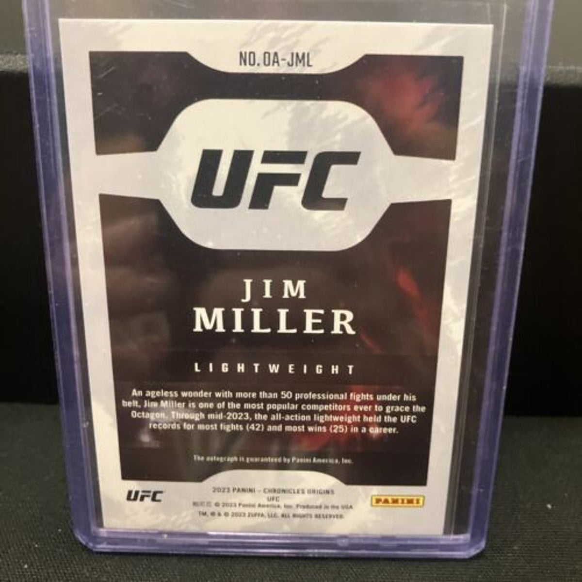 Origins Red Foil Auto SP Jim Miller 2023 Panini Chronicles UFC #OA-JML Pack New